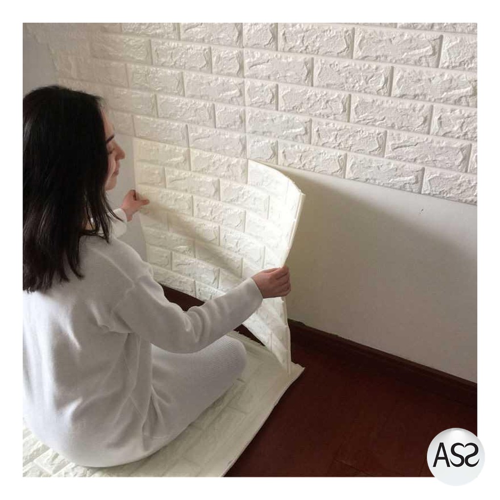 ASS Shop - Sticker Wallpaper Dinding 3D Embosed Model Bata 77x70cm - WP072