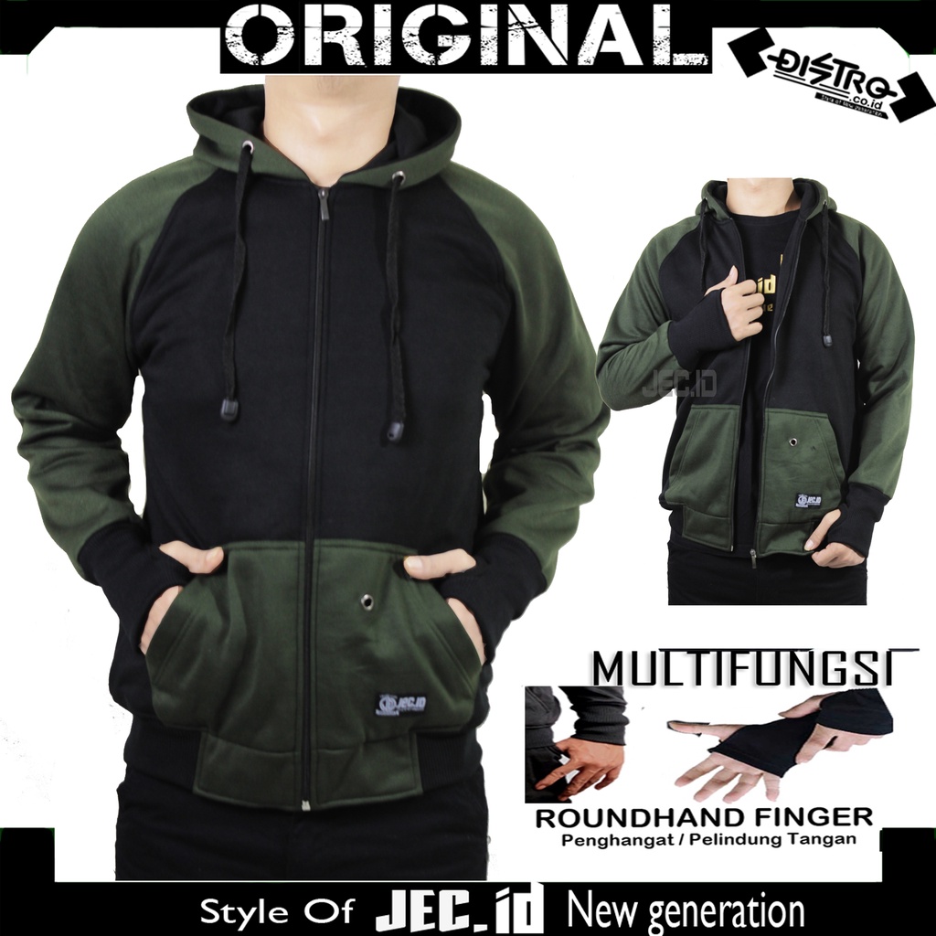 Jaket Hoodie Reglan Roundhand Finger Zipper Premium | Hudie | Hodie Pria | Sweater | Switer | Sweeter