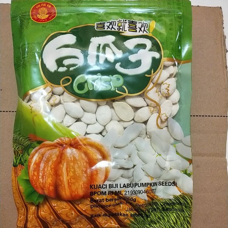

Kuaci Biji Labu Crisp / Kuaci Putih Import / Pumpkin Seeds 250gr