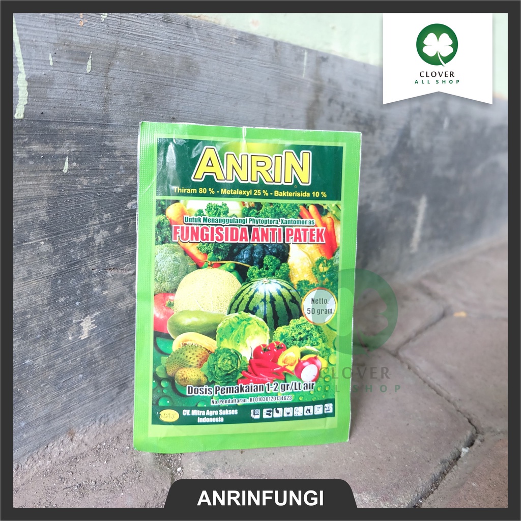 FUNGISIDA ANRIN 50 GRAM UNTUK MEMBUNUH BAKTERISIDA XANTOMONAS ANTRAKNOSA PHYTOPHTHORA CABE SEMANGKA 