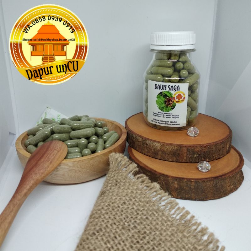 

Daun SAGA.100 kapsul. ( di buat ketika ada pesanan, sehingga produk selalu baru..)