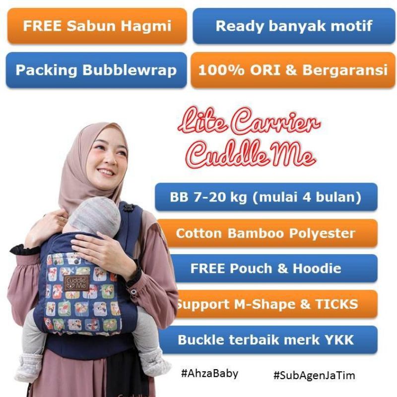 Gendongan Bayi SSC Lite Carrier CuddleMe Gendongan M Shape Ergonomis Cuddle Me