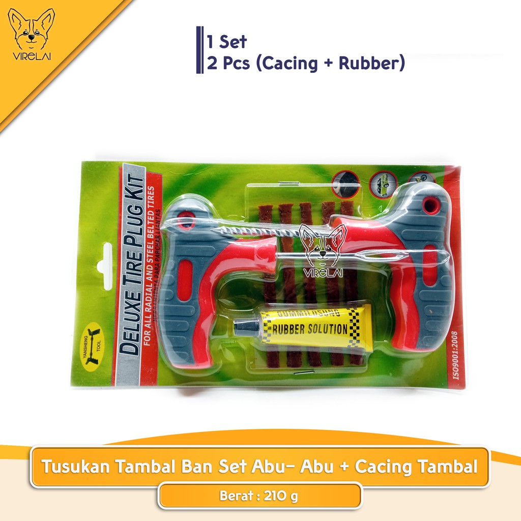 Set Tusukan Tambal Ban dengan Cacing Tambal Karet