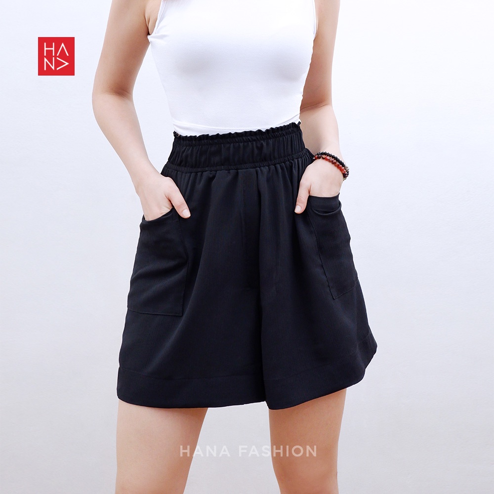 HanaFashion JKT - Youra Short Pants with Pocket Celana Pendek Wanita Murah - SP087