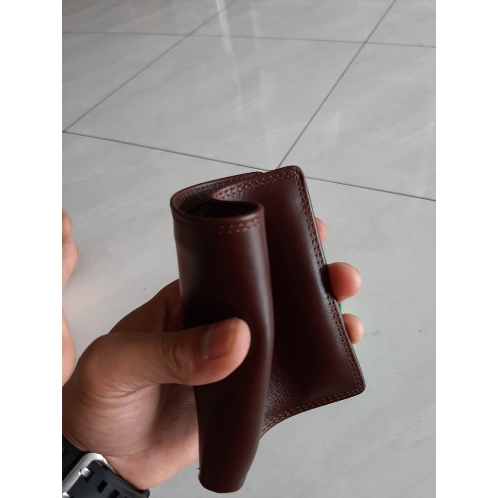 Dompet kulit pria pendek 3Dimensi ASLI FULL GRAIN kulit sapi ORI