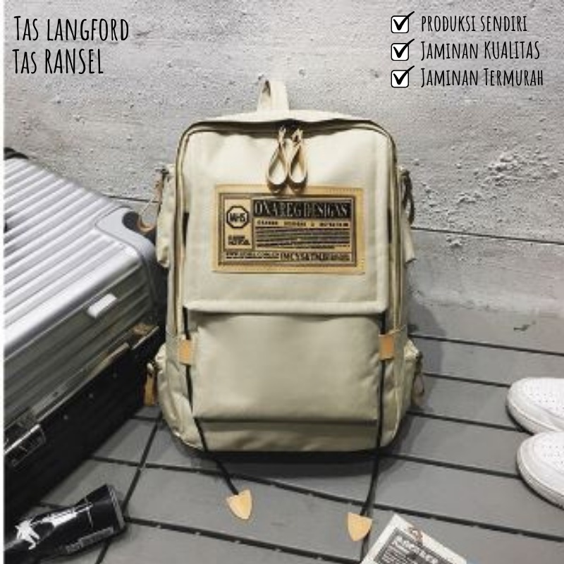 Tas Ransel - Backpack Punggung Bahu Sekolah Kuliah Kerja Travelling Outdoor Terbaru Import Murah Model Simple Casual Mewah Wanita Cewek Perempuan