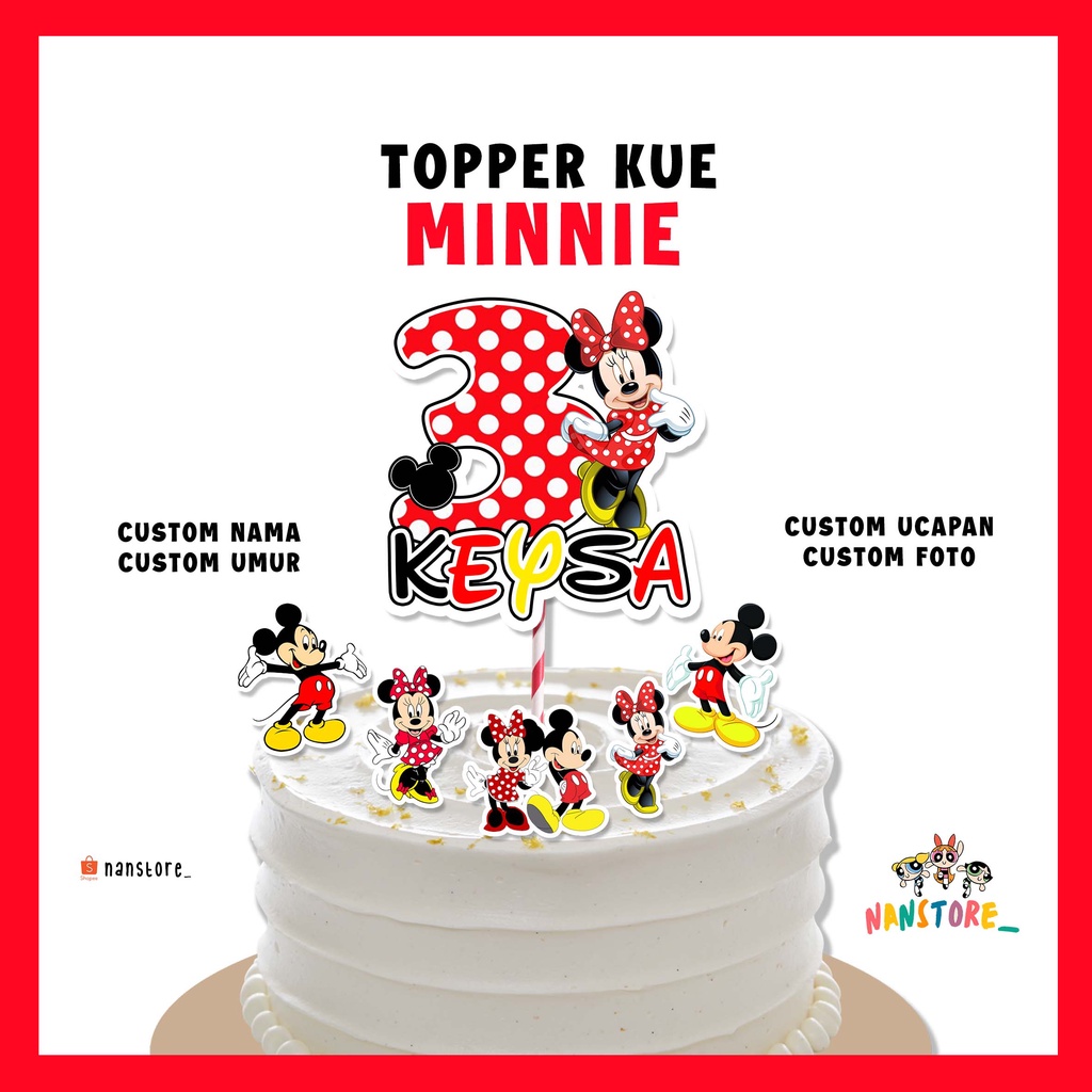 Topper Cake Custom Minnie Mouse