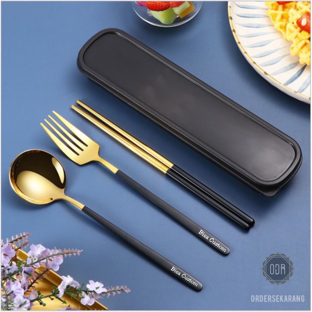 SENDOK GARPU SUMPIT KOREA SET FOOD STAINLESS STEEL TEBAL FOOD GRADE BOX ALAT MAKAN CUSTOM GRAFIR LASER TULISAN NAMA LOGO BRAND MERK KOMUNITAS PERUSAHAAN HADIAH KADO GIFT HAMPERS SOUVENIR PERNIKAHAN TUNANGAN WEDDING ENGAGEMENT