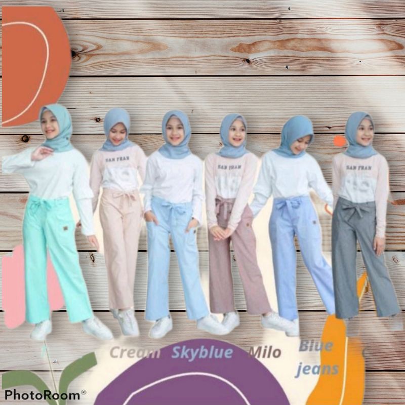 C08 FAYOLLA celana panjang kulot remaja   size 8-20 y