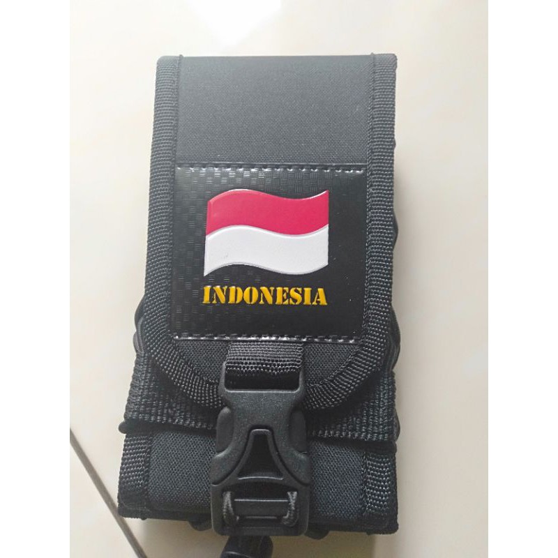 TAS PINGGANG PRIA SARUNG HP LOGO MERAH PUTIH