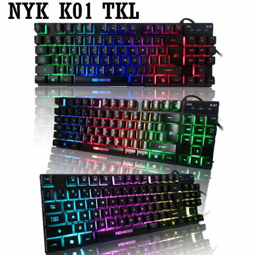 Keyboard Gaming NYK K01 / K-01 TKL Rainbow Full backlight