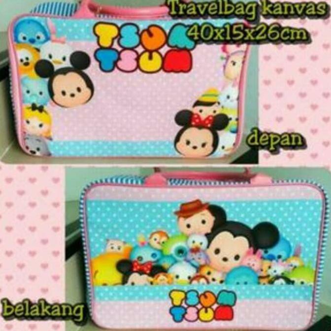 Tas Travel Bag Koper Kanvas Renang Kotak Anak Tsum Tsum Tenteng K3438