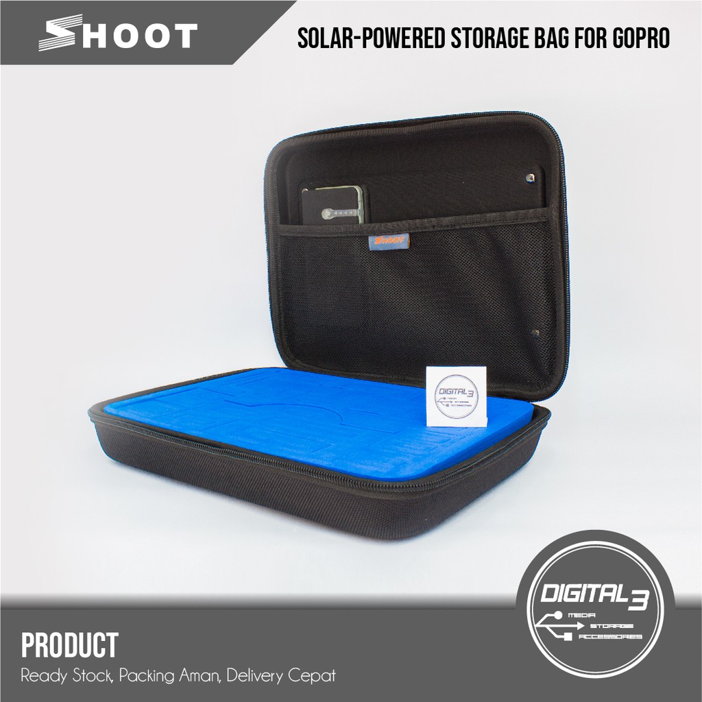 Tas Gopro Action Camera Case Solar Panel Surya GoPro Powerbank
