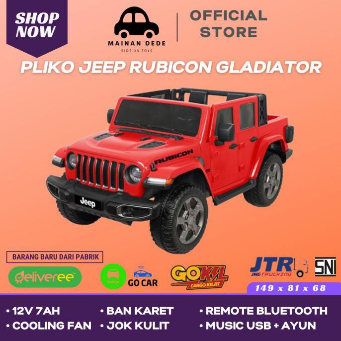 Mainan Mobil Aki Anak Jeep Rubicon Gladiator Lisensi Pliko Pk 3928 Ln - Merah Termurah