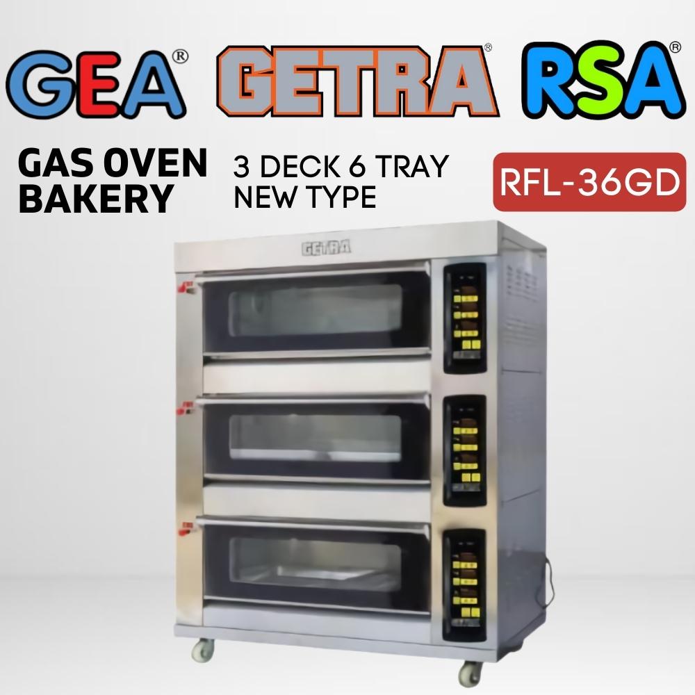 OVEN GETRA 3 DECK 6 TRAY RFL 36GD PEMANGGANG ROTI KUE ORIGINAL