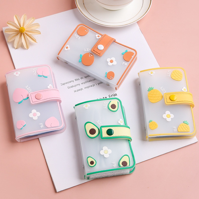 Dompet Kartu Transparan Tempat KTP / SIM / ATM / Card Holder / Wallet Women / Dompet Kartu Muat Banyak / Dompet Motif Karakter Buah / Dompet Kartu Banyak Slot / Card Holder Muat Banyak Kartu