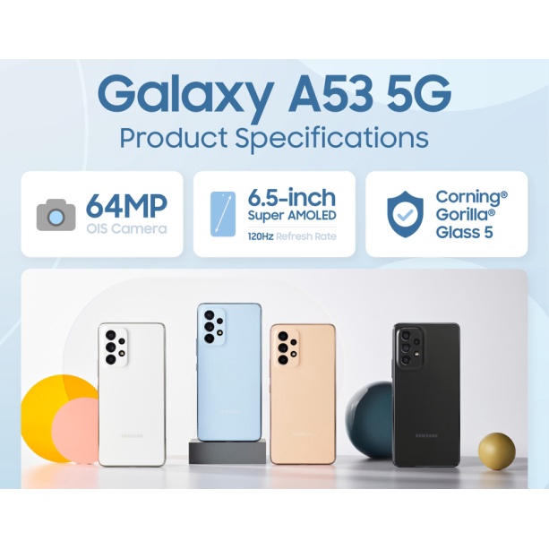 Samsung Galaxy A53 [5G] 8GB+128GB / 8GB+256GB Garansi Resmi Samsung 1 Tahun