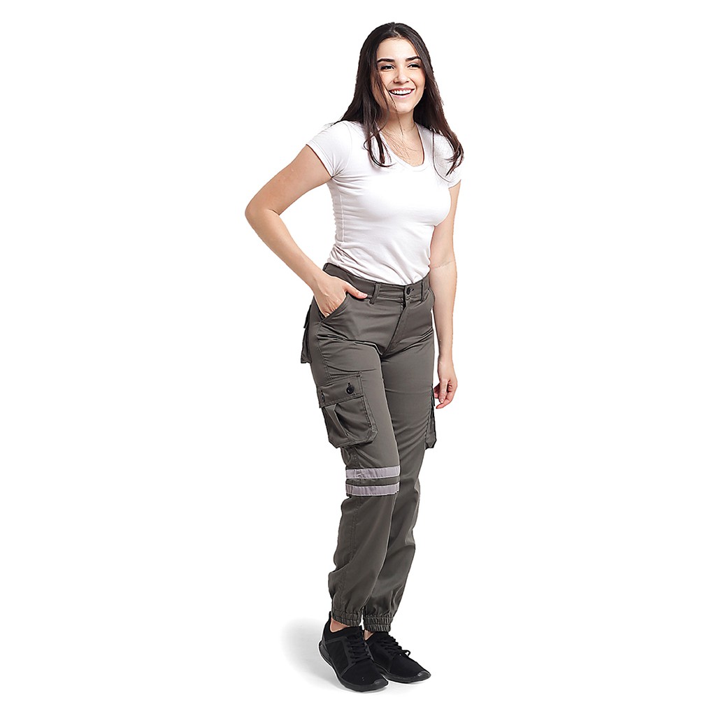 celana panjang wanita olive pdl cargo CR-0387 celana gunung cewek / celana distro murah