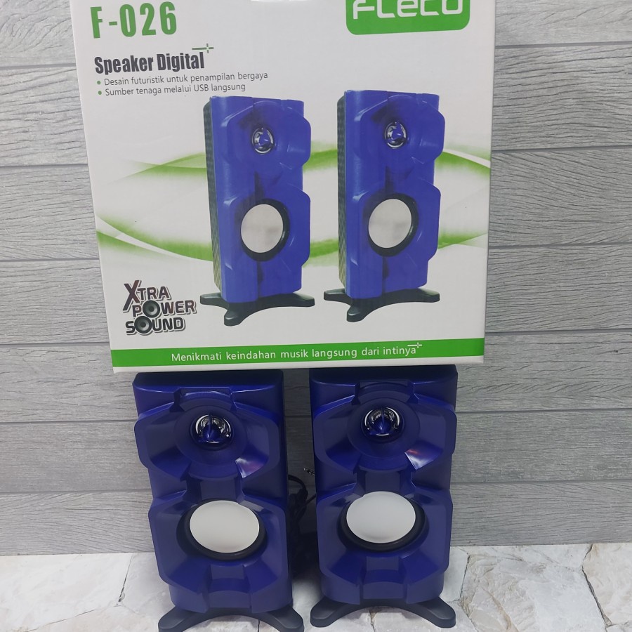 FLECO F 026 SPEAKER KOMPUTER MULTIMEDIA SUARA BASS ORIGINAL DOUBLE