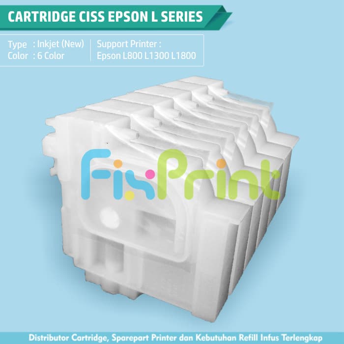 Cartridge CISS 6 Warna Epson L800 L850 L1300 L1800 New Original FSB2539