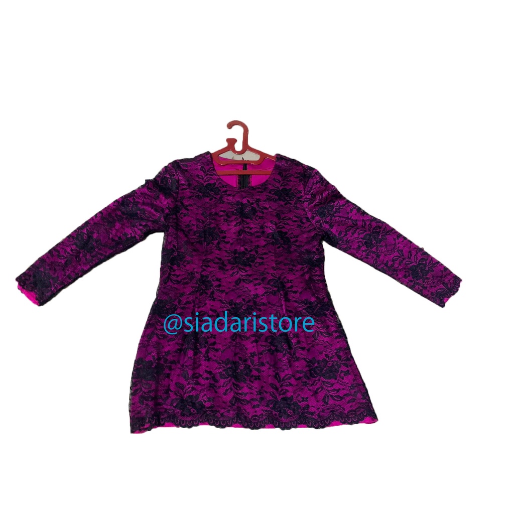 Pakaian wanita/Atasan/Kebaya Ungu Lengan Panjang Brukat