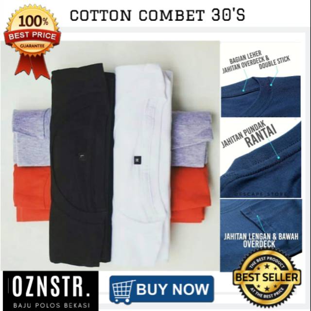 Kaos polos REAL COTTON COMBET 24s