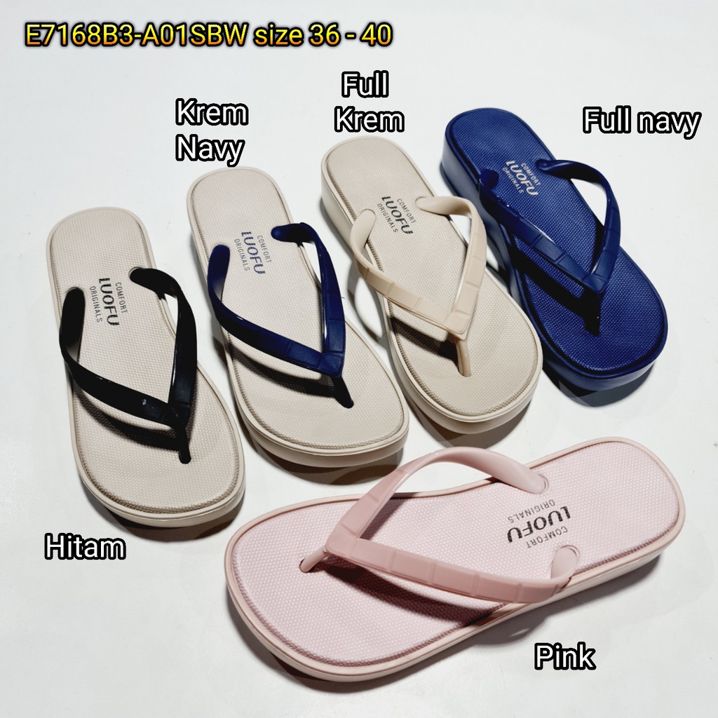 jelly sandal wanita jepit luofu sendal japit cewek karet import E7168B3-A01SBW