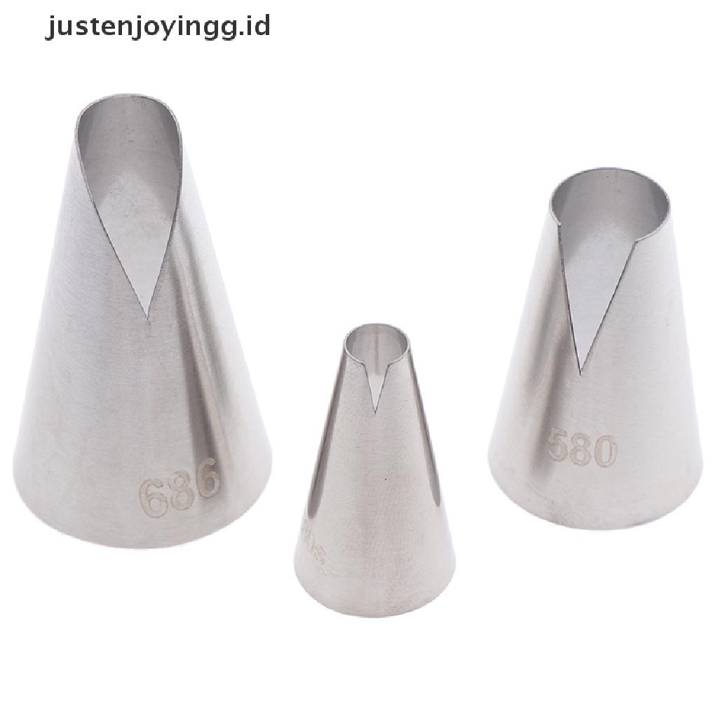 【justenjoyingg.id】 3 PCS DIY Petal Cream Nozzle Icing Piping Nozzles Tips Pastry Decorating Tips .