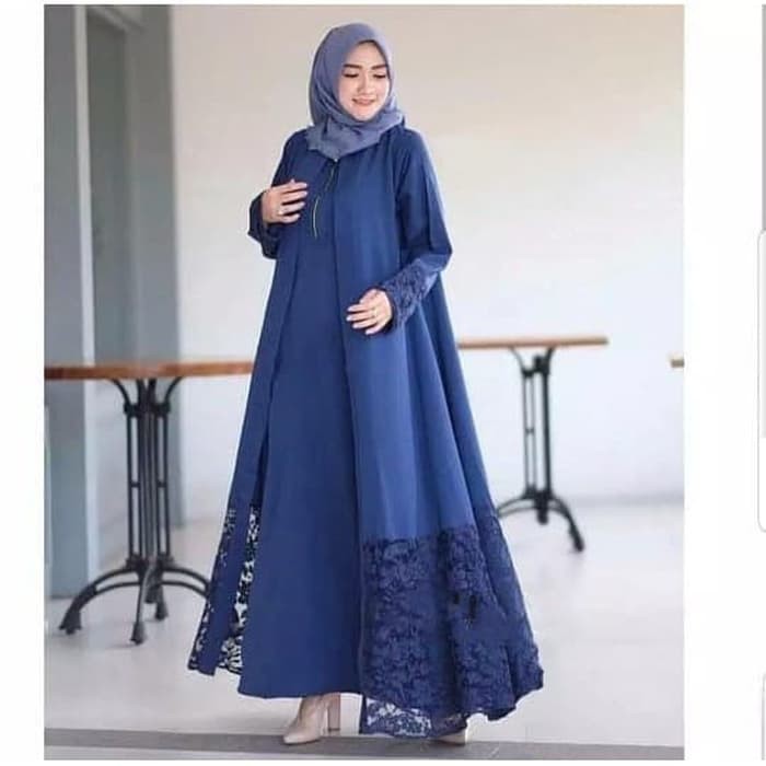 Saira Abaya Dress Brukat Muslimah Baju Dres Games Brokat Syari Fashion Muslim Lebaran 2020