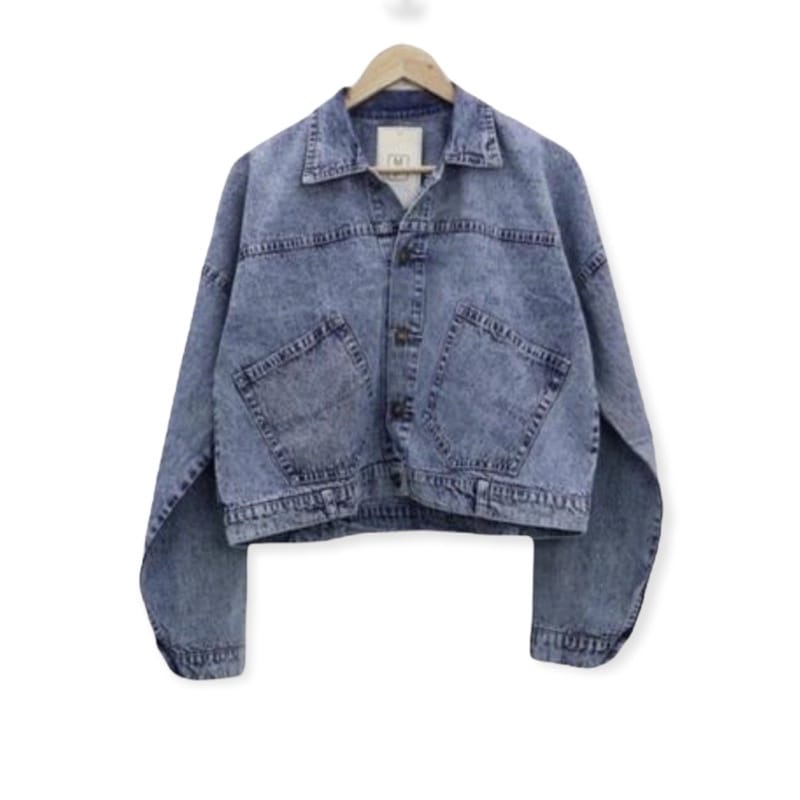 JKFashion - ZFS Jaket Jeans Polos / Vintage Oversize Jacket / Jaket Oversize / Jaket Tangan karet / Jaket Kantong Depan / Jaket Denim / Jaket Jeans Kekinian / Jaket Denim Terbaru / Atasan Wanita Muslimah / Atasan Wanita Hijab / Atasan Wanita Terbaru-4