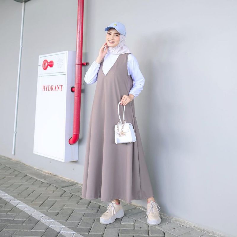 Overall basic polos matt fashion remaja muslim