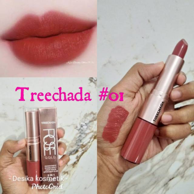 Treechada 2in1 lipscream dan lipstik