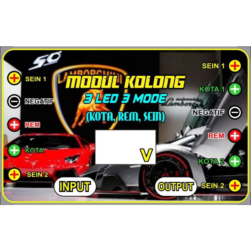 MODUL KOLONG 3LED 3FUNGSI(KOTA/REM/SEIN) 12V&amp;24V