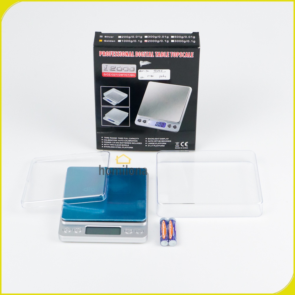 Timbangan Dapur Mini Digital Scale 1000g 2000g 3000g 0.1g - Taffware Digipounds i2000 - Silver