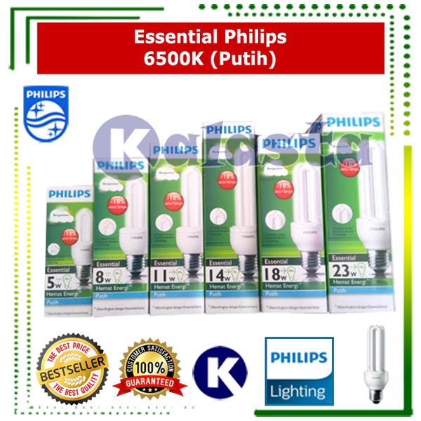 Promo Lampu Philips Essential 5w / 8w / 11w / 14w / 18w / 23w / 27w / 32w (Gratis Bubble)