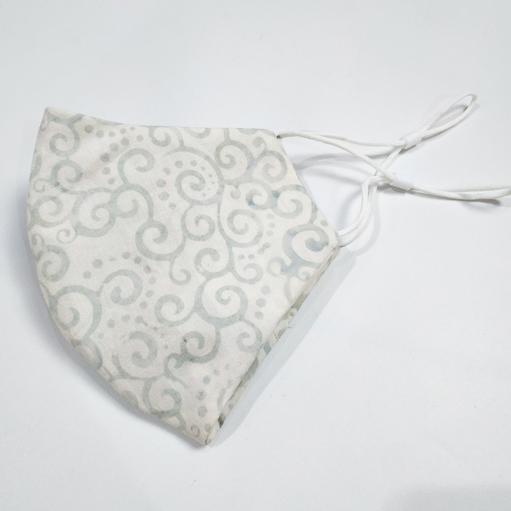 Masker Katun Batik Bali ( BROKEN WHITE )