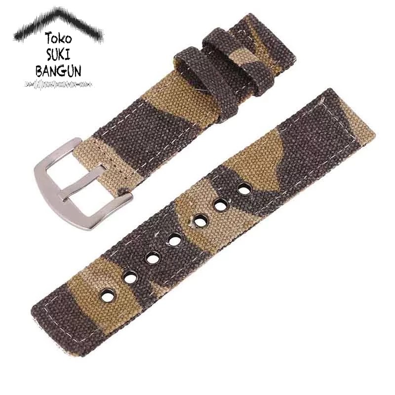 TALI JAM 18mm Canvas Army Nylon Camouflage Watch Band Strap