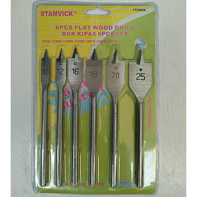 MATA BOR KAYU SET 6PC MODEL KIPAS/MATA BOR KAYU