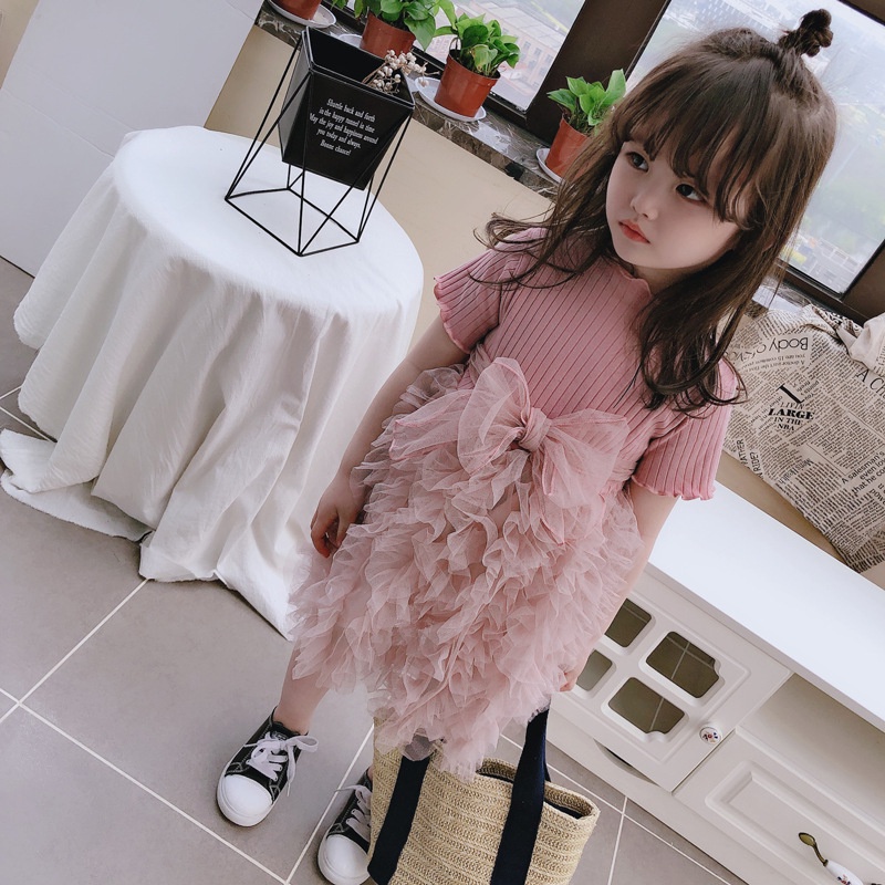 DR131-Dress Anak Bayi Perempuan Simple Rumbai Elisa-1