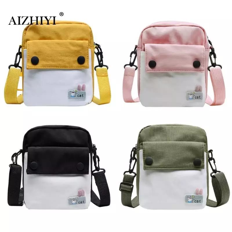 KSO_BAG - Tas Selempang Anak Wanita Dan Laki Laki Termurah Motif Carakter Mini CAT Korea Style