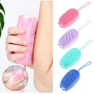 Spons Mandi Sikat Badan Silikon Shower Brush Silicone Dispenser Sabun &amp; Shampoo Penggosok Badan 10019