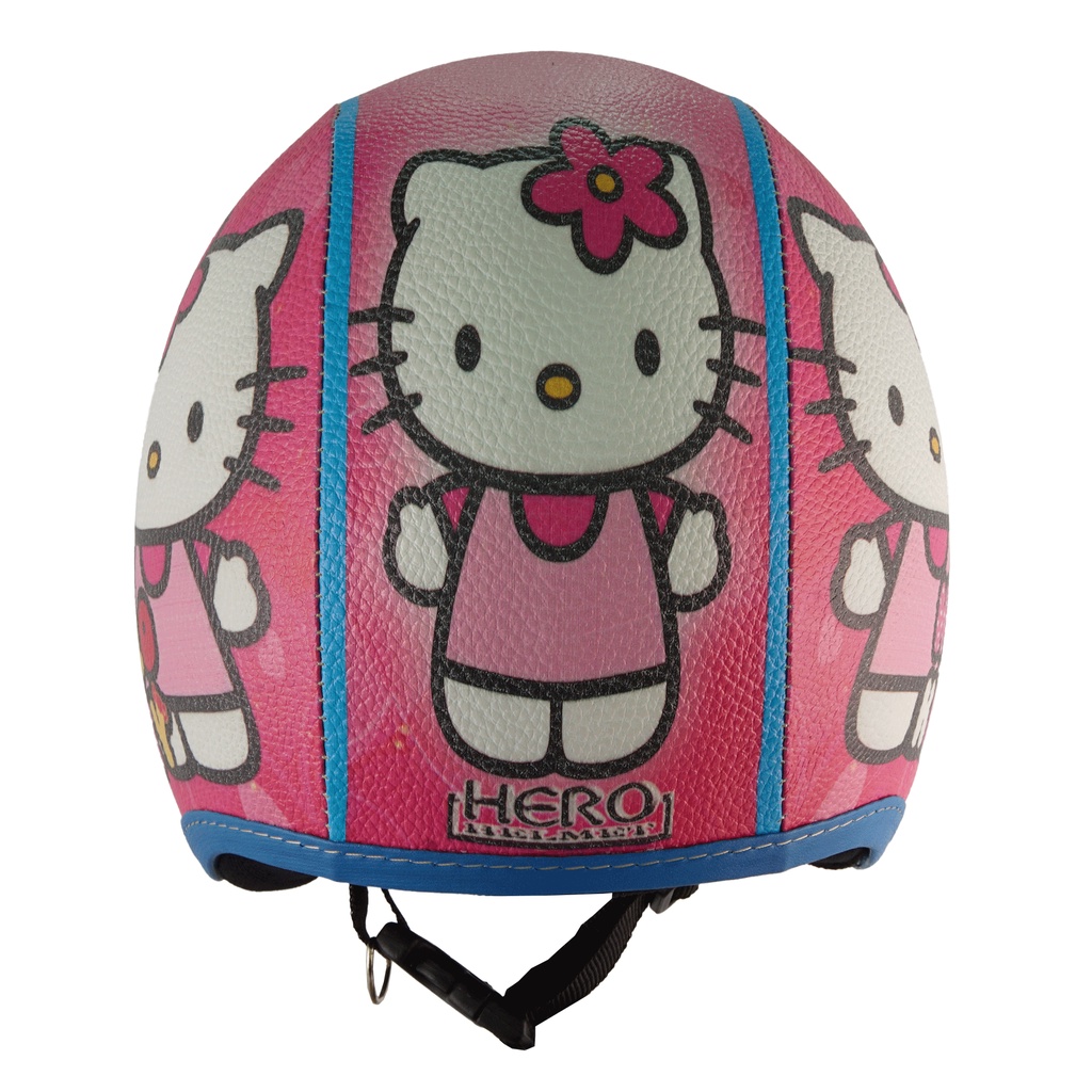 Helm Bogo Retro Anak Junior Usia 2 3 4 5 6 Tahun Perempuan Hijab Keren Motif Hello Kitty Pink Kaca Cembung