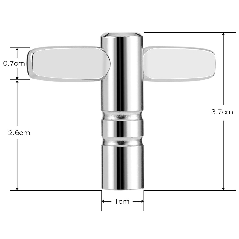 4 Pcs / lot Kunci Kepala Drum Dengan 3 Pcs Alat Penyetem Bentuk T Mulut Persegi 5.5mm Universal 1pc Z