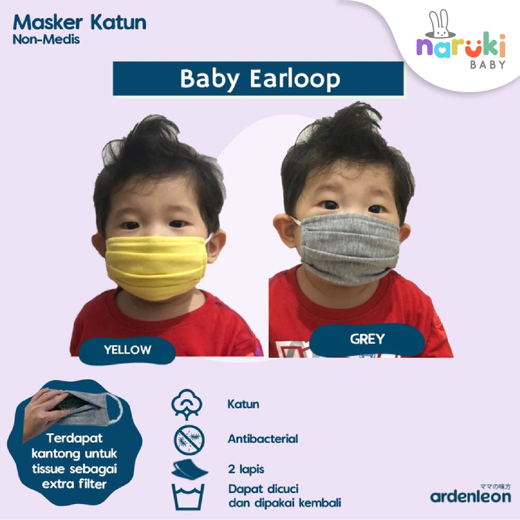 Masker Kain Katun Ardenleon Bayi Anak Dewasa Hijab Arden Leon Non Medis