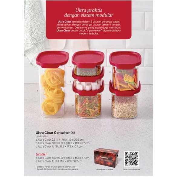Ultra clear container tupperware / set wadah bumbu tupperware