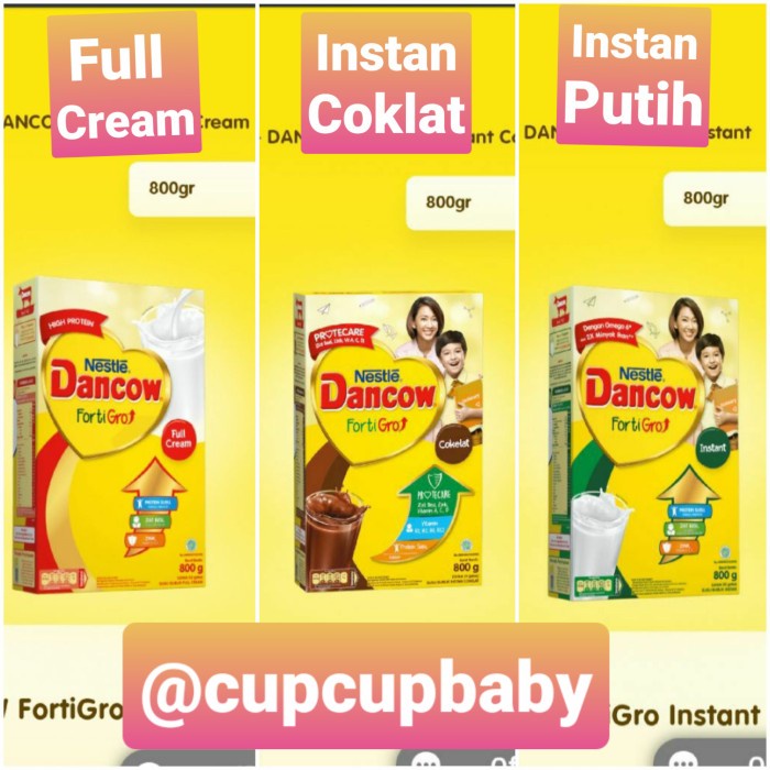 

101bfbb Dancow Full Cream / Instan Putih Coklat 800 Gram - Instan Coklat Xa201As