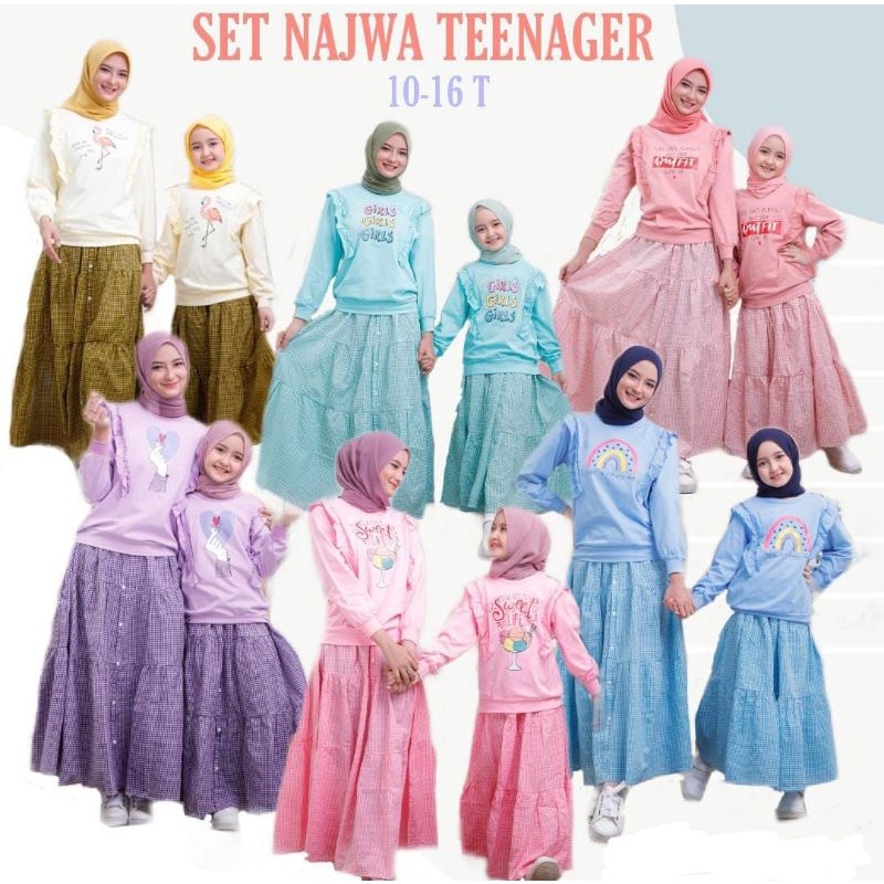 Set najwa teenagers by cuterply Setelan rok anak junior tanggung remaja