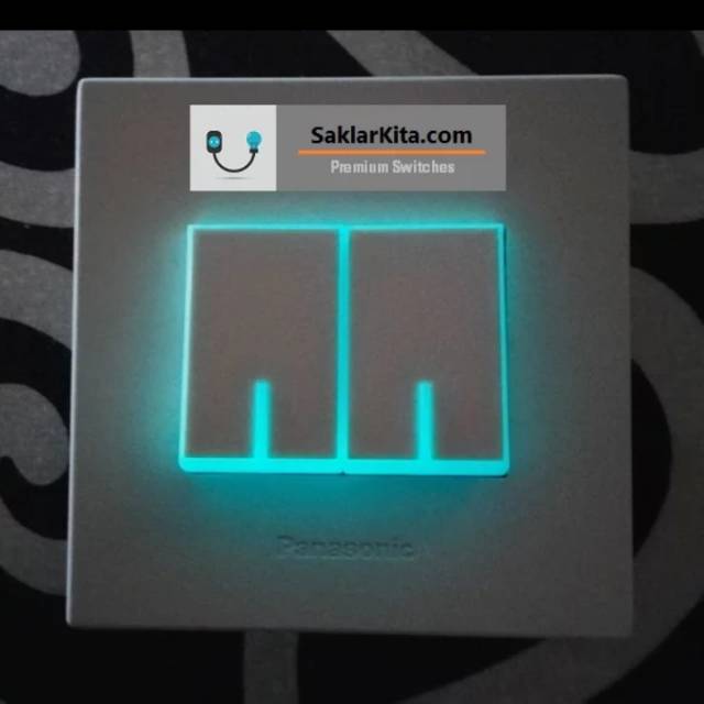 Panasonic White Saklar 2 Gang Fluorescence