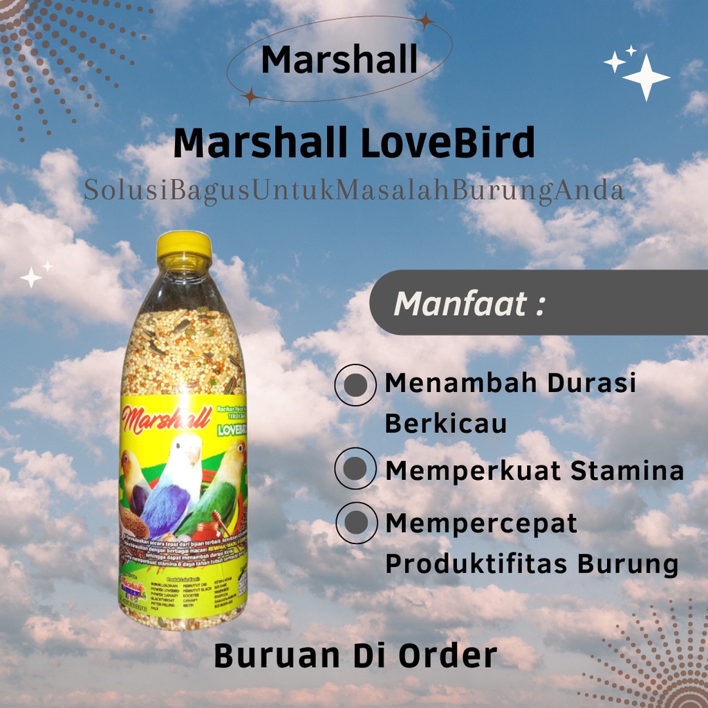

Pakan Burung LoveBird / Marshall Lovebird / Makanan lovebird