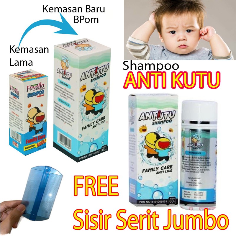 Anti Kutu dengan Shampo dan Sisir kombinasi Pembasmi Kutu Rambut